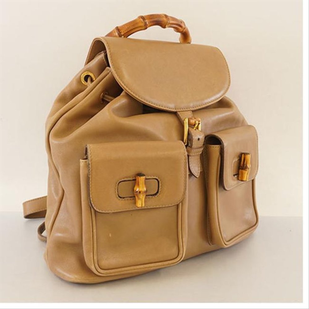 GUCCI BAMBOO RUCKSACK BACKPACK - Picture 2 of 15
